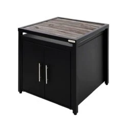 Big Green Egg Expansion Cabinet Met Distressed Acacia Wood Insert