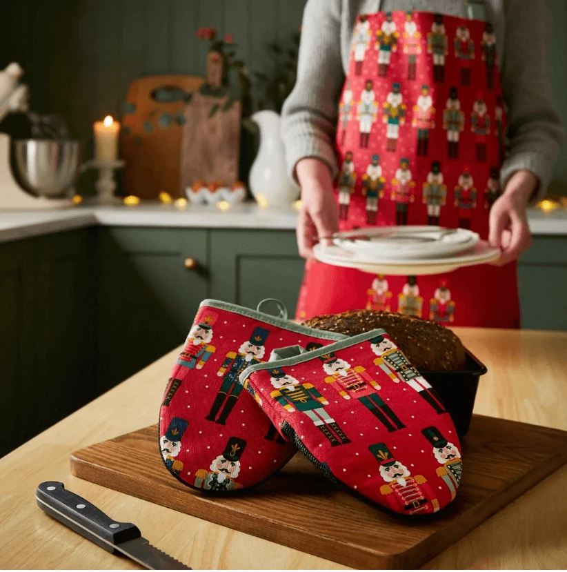 Ulster Weavers Nutcracker Parade Kleine Ovenwant Gerecycled Katoen Rood 2 Stuks - Afbeelding 2